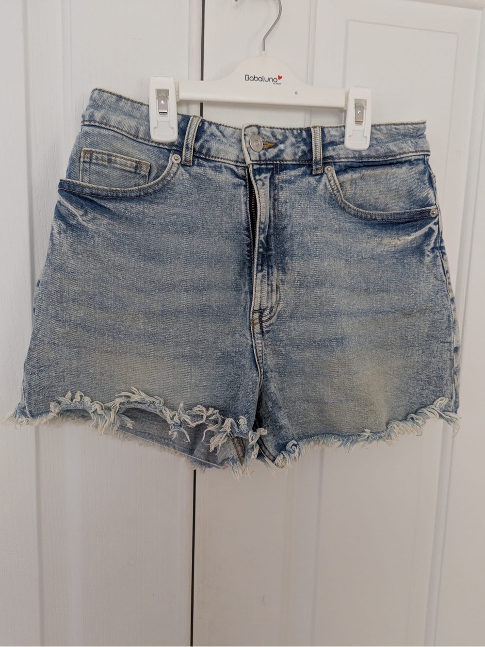 H&M High-Rise Light Blue Denim Cutoff Shorts